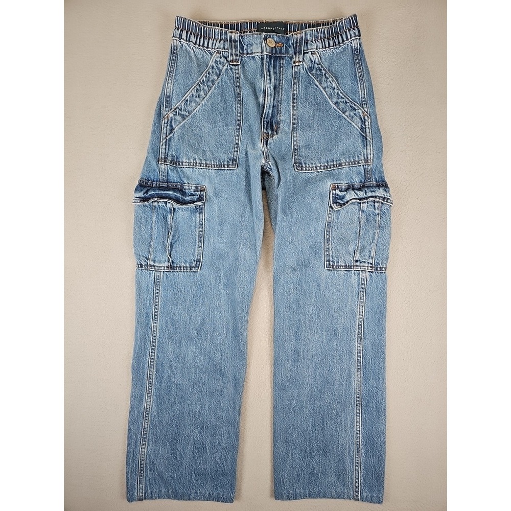 Aeropostale Jeans Women's‎ Small 26x26 90s Baggy High Rise Crop Cargo Denim Y2K